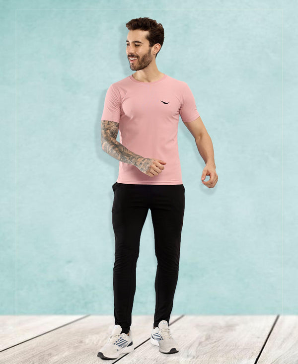 HiFlyers Men Regular Fit Polyster Pique Round Neck Half Sleev Tshirt Onion