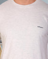 HiFlyers Men Slim Fit Self-Design Premium Rn Tshirts Ecru Melange