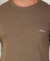 HiFlyers Men Slim Fit Self-Design Premium Melange Rn Tshirts Olive