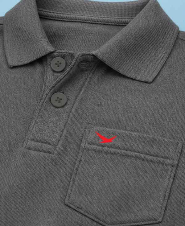 HiFlyers Men'S Solid Tshirts With Pocket Anthra