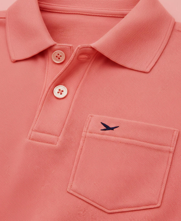 HiFlyers Men'S Solid Regular Fit Polo T-Shirt With Pocket -Cherry