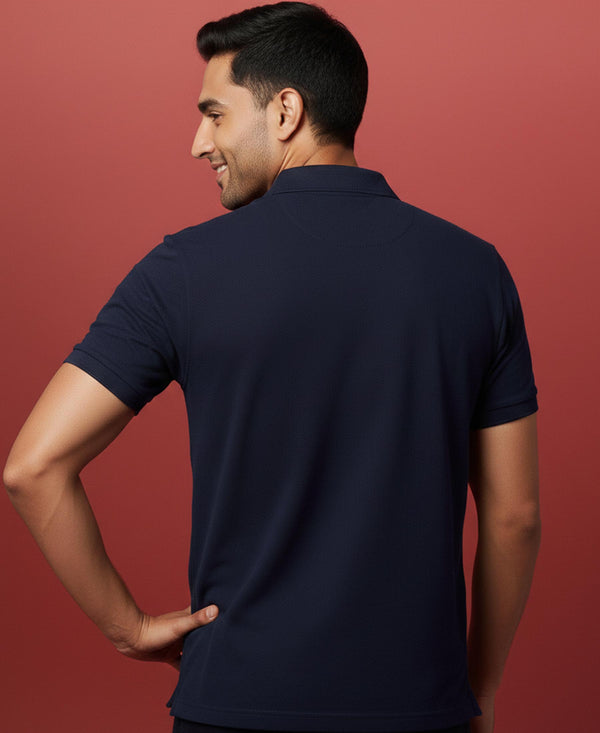 HiFlyers Men'S Solid Tshirts With Pocket Navy