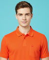 HiFlyers Men'S Solid Tshirts With Pocket Orange