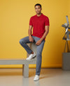 HiFlyers Men'S Solid Tshirts With Pocket Red