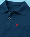 HiFlyers Men'S Solid Regular Fit Polo T-Shirt With Pocket -Royal Blue