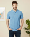 HiFlyers Men'S Solid Regular Fit Polo T-Shirt With Pocket -Sky Blue