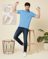 HiFlyers Men'S Solid Regular Fit Polo T-Shirt With Pocket -Sky Blue