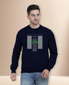 Hiflyers Men|Regular Fit|Chest Printed Cotton Fleece|Soft Stylish Casual Winter Wear Sweatshirt|Navy