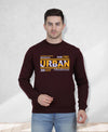 Hiflyers Men|Regular Fit|Chest Printed Cotton Fleece|Soft Stylish Casual Winter Wear Sweatshirt|Wine