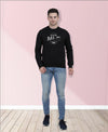 Hiflyers Men|Regular Fit|Chest Printed Cotton Fleece|Soft Stylish Casual Winter Wear Sweatshirt|Black