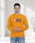 Hiflyers Men|Regular Fit|Chest Printed Cotton Fleece|Soft Stylish Casual Winter Wear Sweatshirt|Yellow