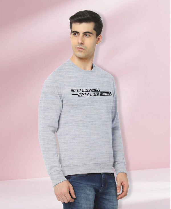 Hiflyers Men|Regular Fit|Chest Printed Cotton Fleece|Soft Stylish Casual Winter Wear Sweatshirt|Grey