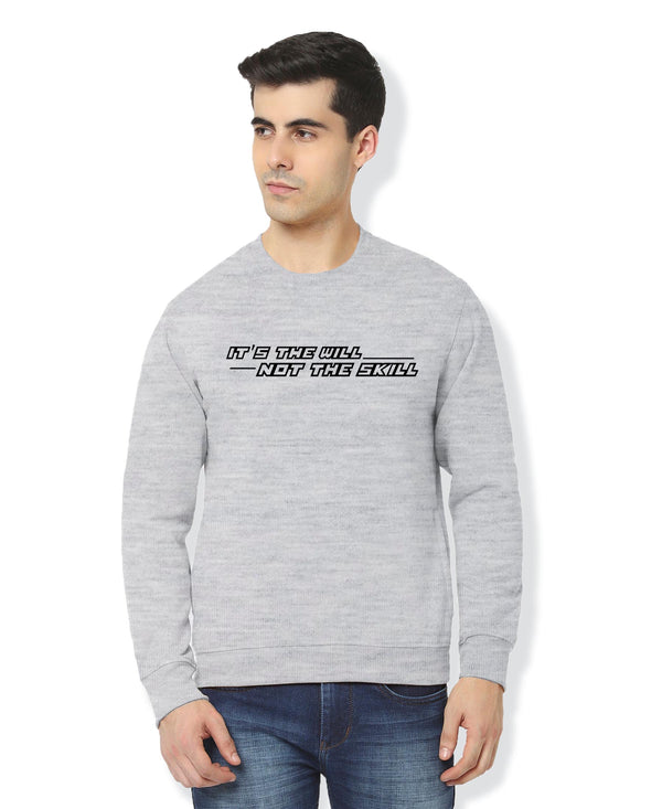 Hiflyers Men|Regular Fit|Chest Printed Cotton Fleece|Soft Stylish Casual Winter Wear Sweatshirt|Grey