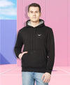 HiFlyers Men Black Cotton Fleece Smart FitSolid Sweatshirt With Hood