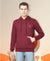 HiFlyers Men Maroon Cotton Fleece Smart FitSolid Sweatshirt With Hood