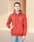 HiFlyers Men Rust Cotton Fleece Smart FitSolid Sweatshirt With Hood