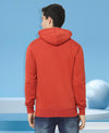 HiFlyers Mens Red Slim Fit Solid Cotton Fleece Sweatshirt With Hood