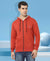 HiFlyers Mens Red Slim Fit Solid Cotton Fleece Sweatshirt With Hood