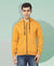 HiFlyers Mens Yellow Slim Fit Solid Cotton Fleece Sweatshirt With Hood