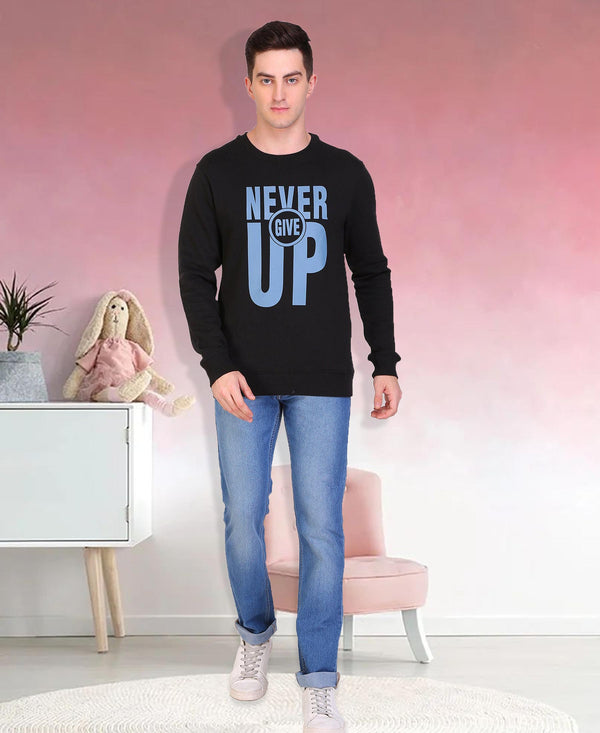 HiFlyers Full Sleeve Printed Men Sweatshirt - Black