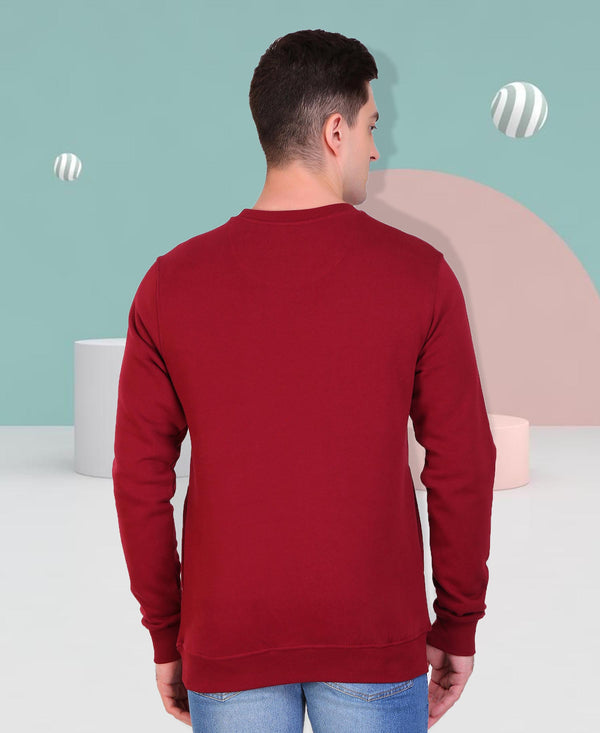 HiFlyers Full Sleeve Printed Men Sweatshirt-Maroon