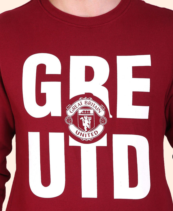 HiFlyers Full Sleeve Printed Men Sweatshirt-Maroon