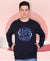 HiFlyers Full Sleeve Printed Men Sweatshirt-Navy