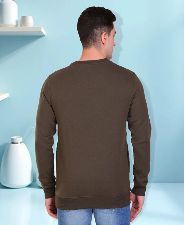 HiFlyers Full Sleeve Printed Men Sweatshirt-Olive