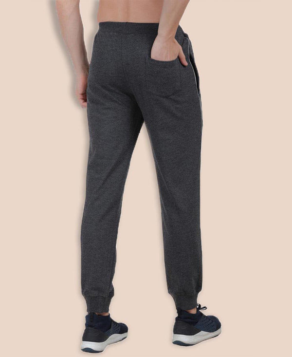 HiFlyers Mens Anthra Slim Fit Solid Terry Joggers