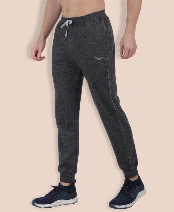 HiFlyers Mens Anthra Slim Fit Solid Terry Joggers