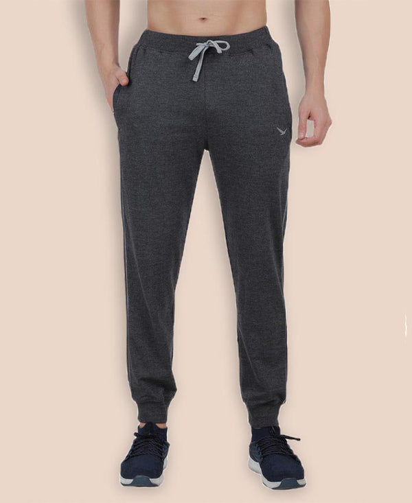 HiFlyers Mens Anthra Slim Fit Solid Terry Joggers
