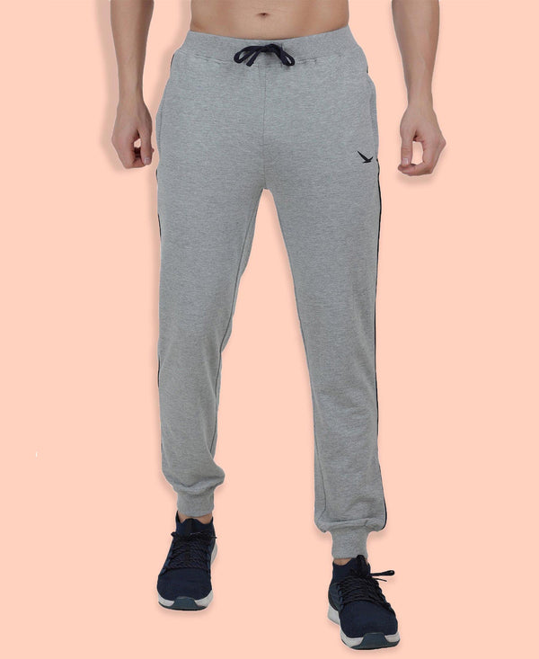 HiFlyers Mens Grey Slim Fit Solid Terry Joggers