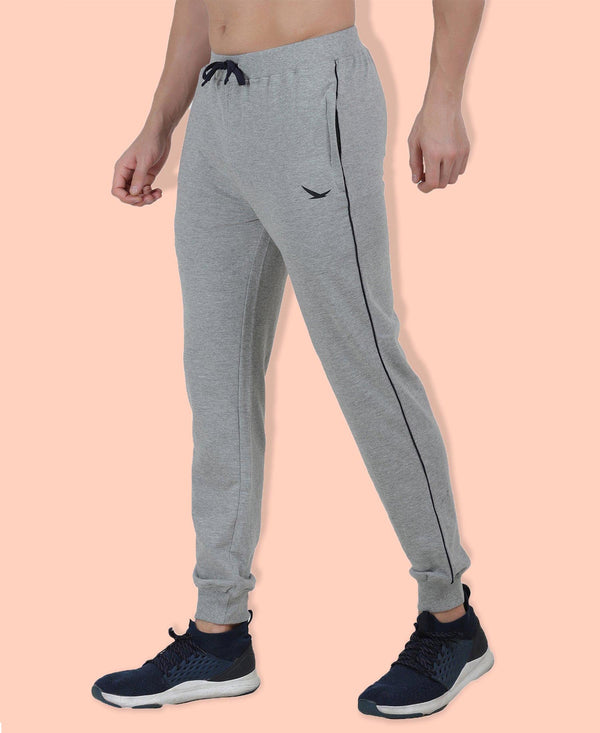 HiFlyers Mens Grey Slim Fit Solid Terry Joggers