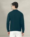 HiFlyers Men Slim Fit Solid Cotton Fleece Sweatshirt -Dark Green