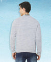 HiFlyers Men Slim Fit Solid Cotton Fleece Sweatshirt -Grey