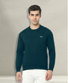 HiFlyers Men Slim Fit Solid Cotton Fleece Sweatshirt -Dark Green