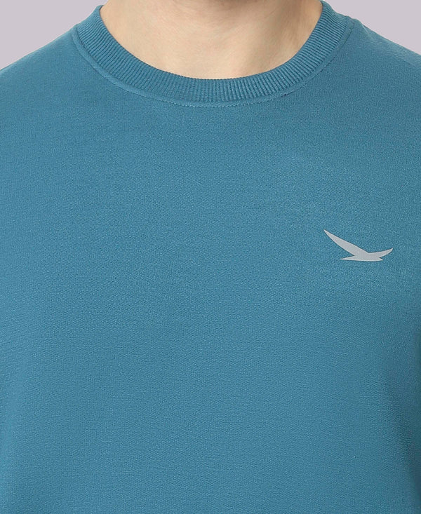 HiFlyers Mens Airforce Slim Fit Solid Cotton Fleece Sweatshirt