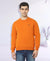 HiFlyers Mens Orange Slim Fit Solid Cotton Fleece Sweatshirt