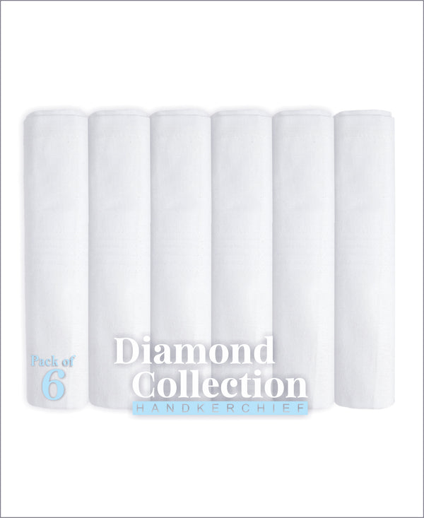 T.T. Mens Formal 100% Cotton Handkerchief In White Pack Of 6