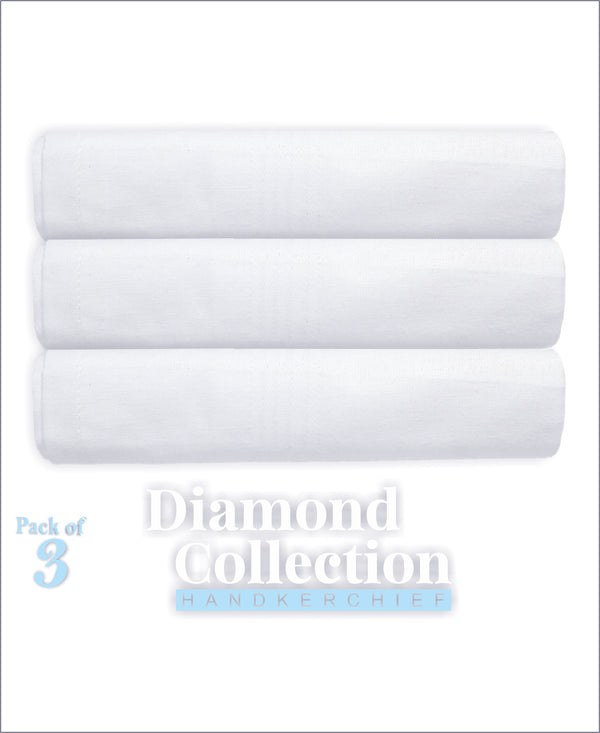 T.T. Mens Formal 100% Cotton Handkerchief In White Pack Of 3