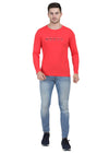HiFlyers Mens Coral Regular FitPrinted Round Neck Full Sleev Tshirt