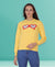 HiFlyers Women Yellow Regular Fit Printed Round Neck Sweatshirt