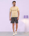 T.T Mens Regular FitPoly Jersey Round Neck Half Sleeve T-Shirt- Ivory