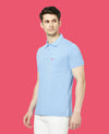 HiFlyers Men'S Solid Regular Fit Polo T-Shirt With Pocket -Light Sky Blue
