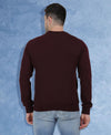 HiFlyers Mens Maroon Slim Fit Printed Round Neck Sweatshirt