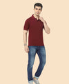 T.T. Men'S Solid Sinker Polo Tshirts With PocketMaroon