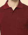 T.T. Men'S Solid Sinker Polo Tshirts With PocketMaroon