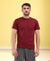 T.T. Men Eco Friendly (Cotton Rich) Recycled Fabric Solid Round Neck Regular Fit Maroon