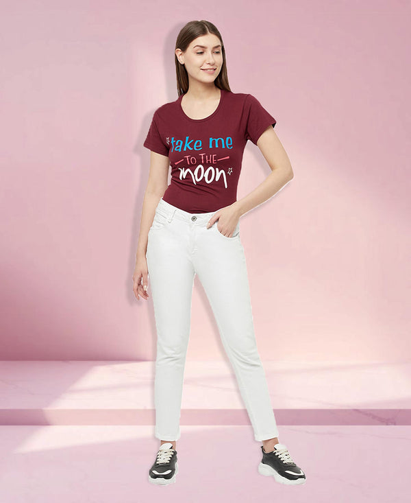 T.T. Women Maroon Regular Printed Tunic