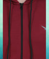 HiFlyers Mens Maroon Regular Fit Printed Sweatshirt With Hood And Zipper